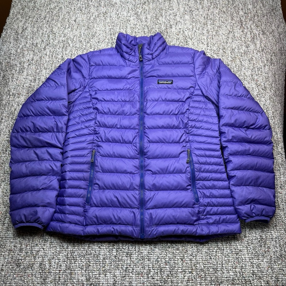 Patagonia Down Sweater Jacket Womens Medium Puffer Goose Down Blend Purple